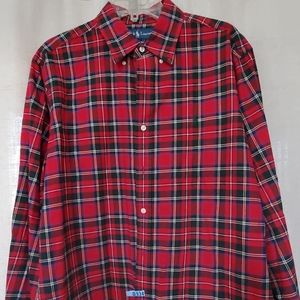 Men's Ralph Lauren Red Plaid Button Down Shirt Lar